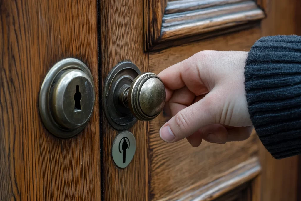 locksmith fixing the door knob