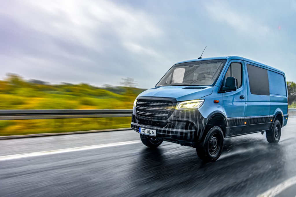 Locksmith van going fast on a highway