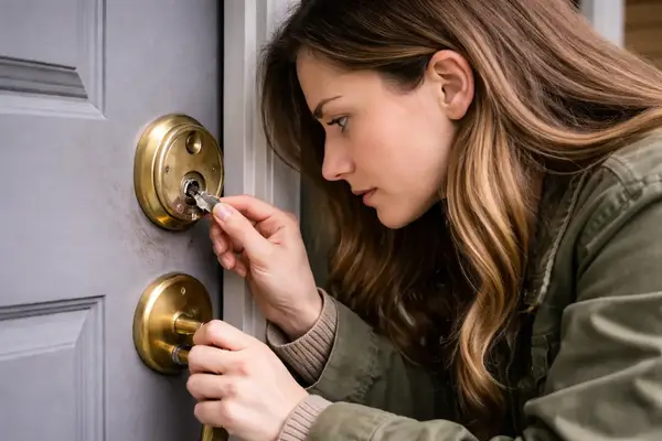 Struggling with a stubborn lock