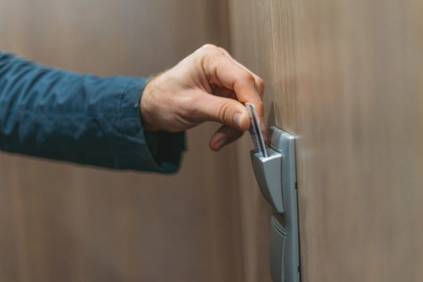 Upgrading a door with keyless entry access.