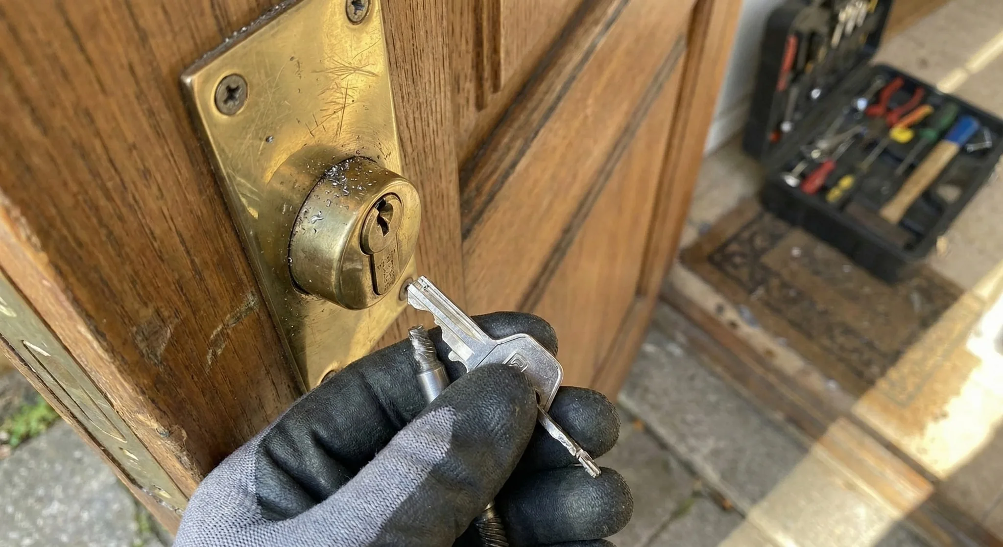 a broken key extracted from the door